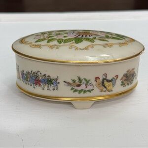 Vintage Lenox "Partridge in a Pear Tree" Trinket Box Twelve Days of Christmas